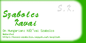 szabolcs kavai business card